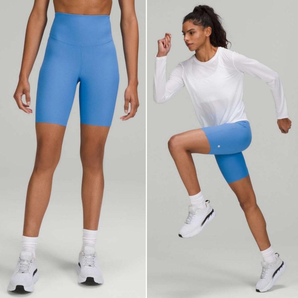 lululemon athletica High-Rise Sky Blue Athletic Bike Shorts